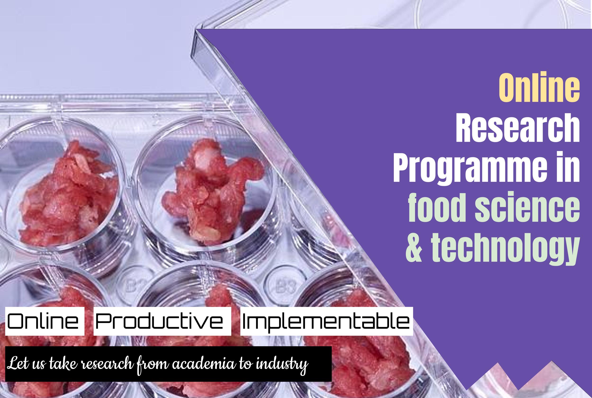 Online research programme in food science and technology